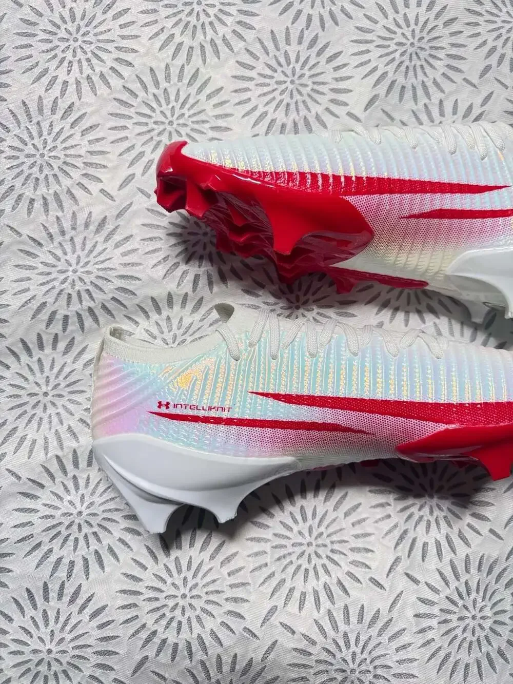 Under Armour Blur Pro Men's Football Cleats White Red 12 Mens 3028220-101